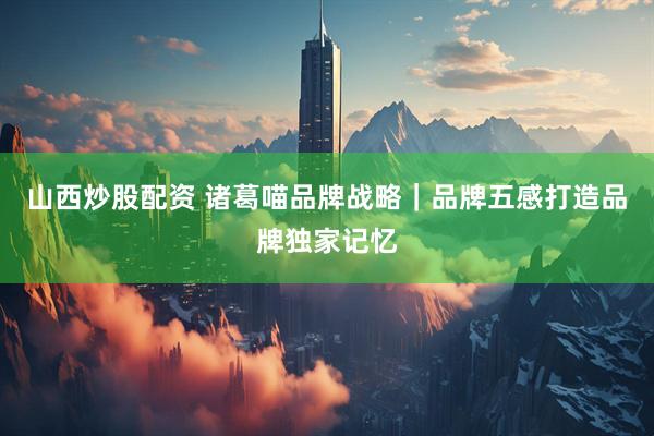山西炒股配资 诸葛喵品牌战略｜品牌五感打造品牌独家记忆