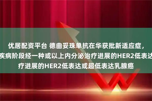 优居配资平台 德曲妥珠单抗在华获批新适应症，用于既往在转移性疾病阶段经一种或以上内分泌治疗进展的HER2低表达或超低表达乳腺癌