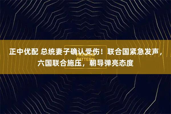 正中优配 总统妻子确认受伤！联合国紧急发声，六国联合施压，朝导弹亮态度