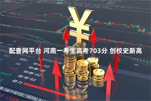 配查网平台 河南一考生高考703分 创校史新高